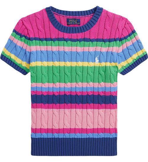 Se Polo Ralph Lauren Polo Ralph Lauren T-shirt - Strik - Beach Royal Multi Stripe ved KidsWorld