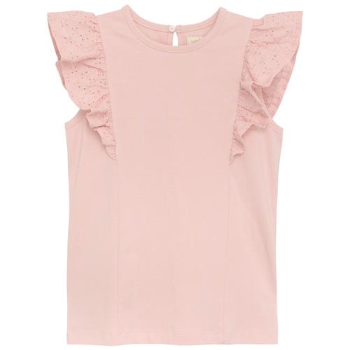 Creamie Tanktop Med Broderie Anglaise Peachskin | Lyserød | 128 cm