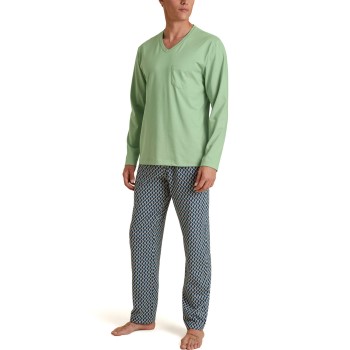 Calida Relax Imprint 3 Pyjamas Grøn Mønster bomuld Medium Herre