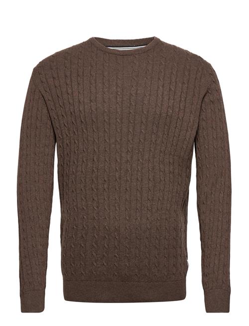 Lindbergh O-Neck Cable Knit Lindbergh Brown