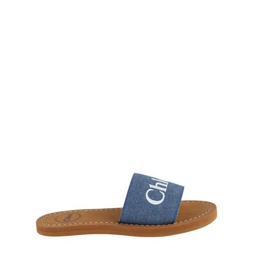 Se Chloé Logo Glid Sandaler Denim Blå | Blå | 27 EU ved Babyshop