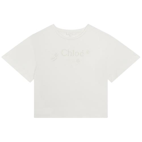 Se Chloé Logo T-shirt Naturhvid |  | 2 years ved Babyshop