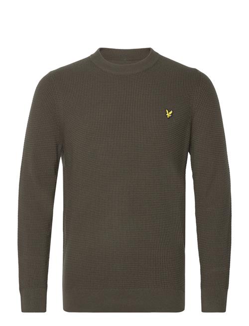 Lyle & Scott Grid Knit Crew Neck Jumper Lyle & Scott Green