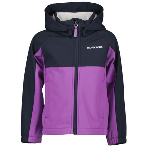 Se Didriksons Troel Kids Softshell Jakke Tulip Purple | Lilla | 100 cm ved Babyshop