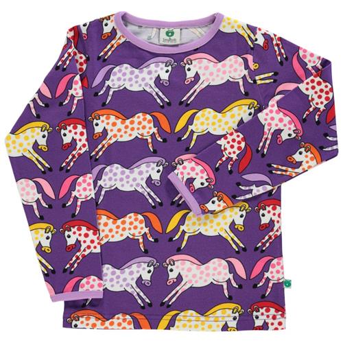 Småfolk Mønstret Langærmet T-shirt Med Hester Purple Heart | Lilla | 2-3 years