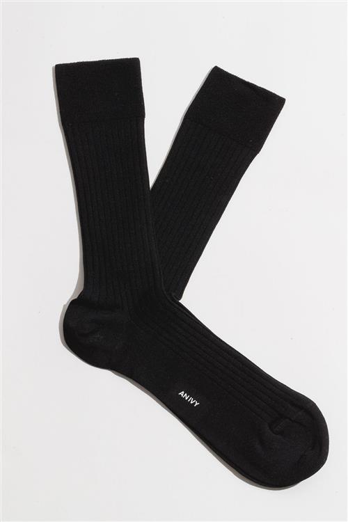 AN IVY Black Ribbed Socks - Str: 43-46