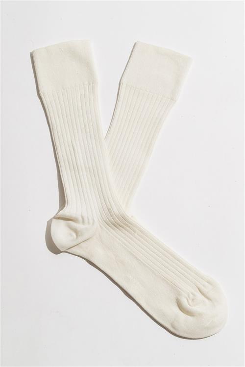 Se AN IVY Off White Ribbed Socks - Str: 43-46 ved Appearance