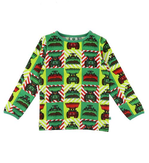 Se SmÃ¥folk SmÃ¥folk Bluse - Bright Green m. Gravemaskiner ved KidsWorld