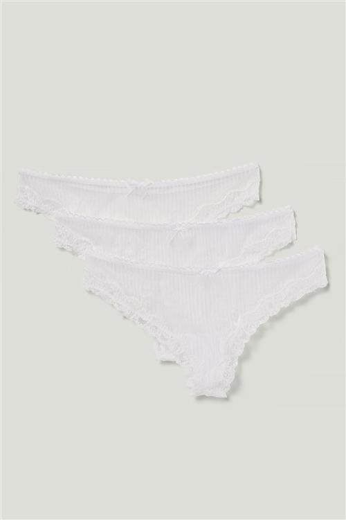 NA-KD Lingerie 3-pak blonde g-strenge - White