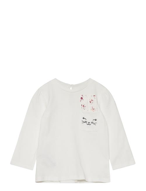 Se Mango Printed Long Sleeve T-Shirt Mango White ved Booztlet