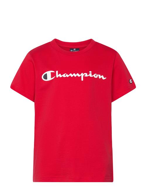 Se Champion Crewneck T-Shirt Champion Red ved Booztlet