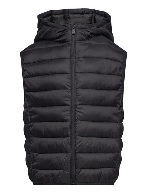 Mango Quilted Gilet With Hood Mango Black