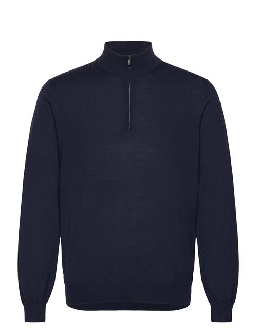 Mango 100 Merino Wool Sweater With Zip Collar Mango Navy