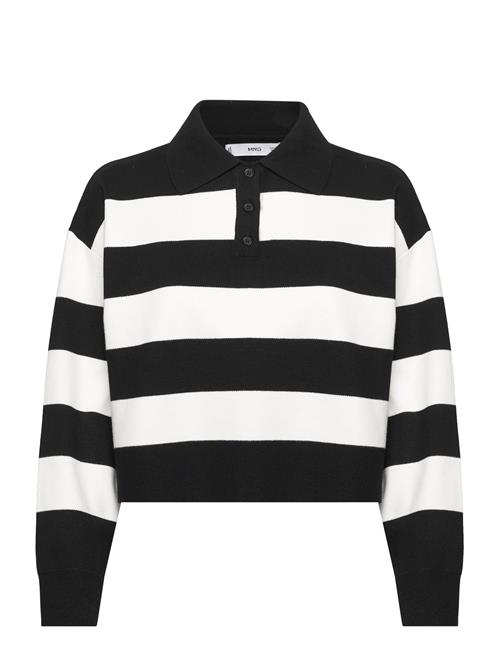 Mango Striped Polo-Neck Sweater Mango Black