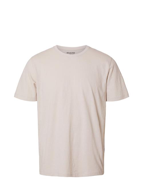 Slhaspen Slub Ss O-Neck Tee Noos Selected Cream