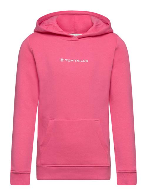 Se Tom Tailor Printed Logo Hoody Tom Tailor Pink ved Booztlet