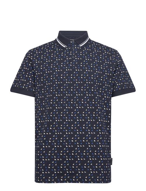 Se Tom Tailor Allover Printed Polo Tom Tailor Navy ved Booztlet