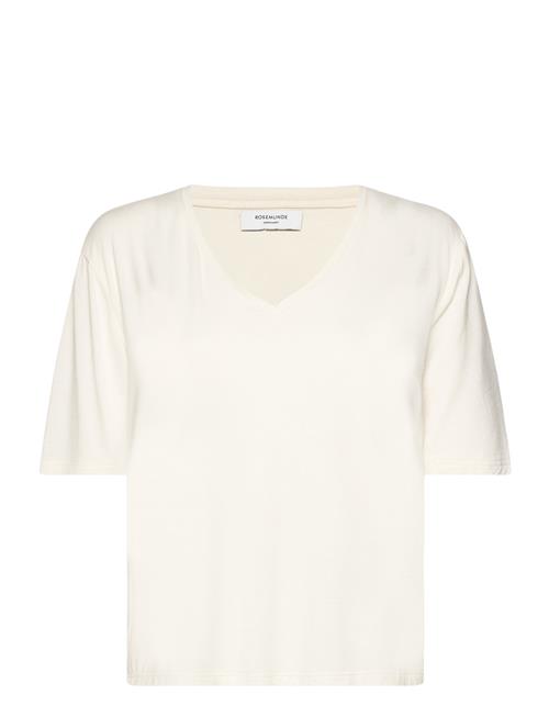 Rosemunde Rwbiarritz Ss V-Neck T-Shirt Rosemunde White