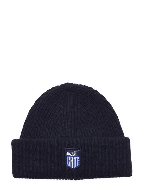 Se GANT Alpine Badge Beanie GANT Navy ved Booztlet