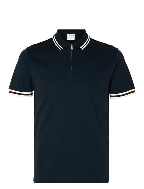 Se Selected Homme Slhslim-Toulouse Detail Ss Polo Noos Selected Homme Navy ved Booztlet