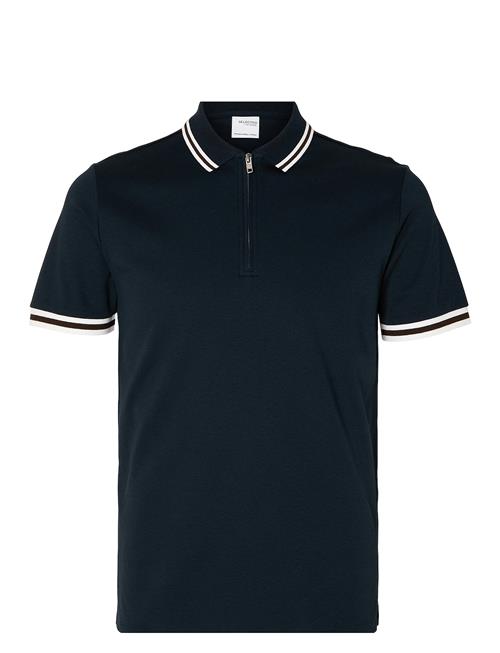 Slhslim-Toulouse Detail Ss Polo Noos Selected Navy