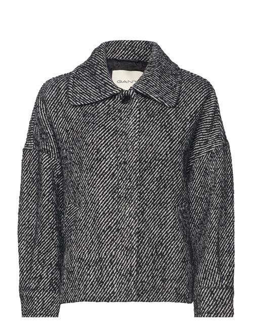 GANT Pattern Cropped Wool Jacket GANT Black