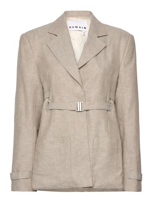 Se REMAIN Birger Christensen Belted Blazer REMAIN Birger Christensen Beige ved Booztlet