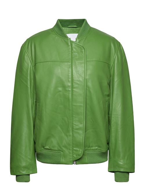 Leather Bomber Jacket REMAIN Birger Christensen Green