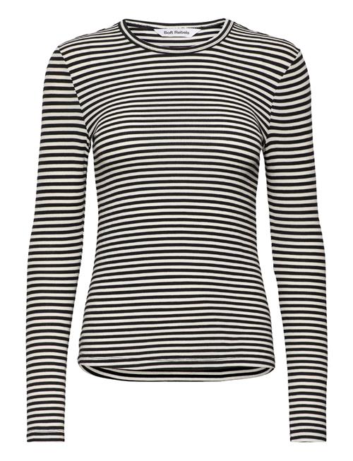 Se Soft Rebels Srfenja Stripe O-Neck Top Soft Rebels Black ved Booztlet