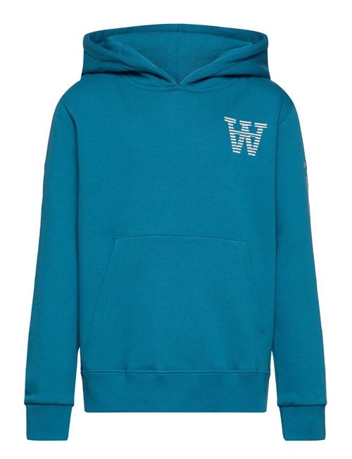 Wood Wood Izzy Kids Sleeve Print Hoodie Wood Wood Blue