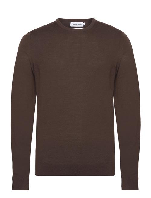 Calvin Klein Merino Rws Crew Neck Sweater Calvin Klein Brown