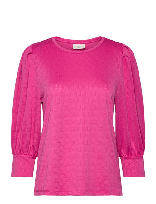 Blouse From Freequent In A Soft And Stretchy Fabric With A Lovely Hole Pattern. FREE/QUENT Pink