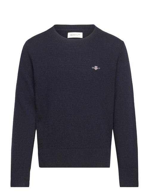 Se GANT Shield Lambswool C-Neck GANT Navy ved Booztlet