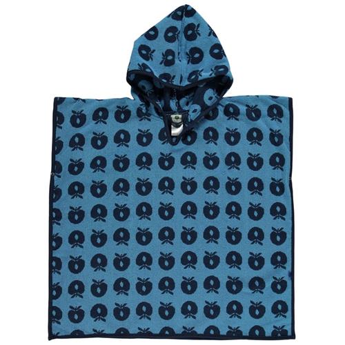 Se Småfolk Mønstret Bath Poncho Med Æbler Blue Grotto | Blå | 3-5 years ved Babyshop