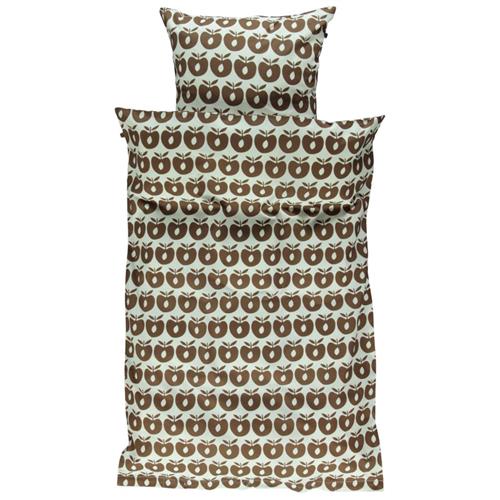 Småfolk 70x100 / 45 x 42 Mønstret Baby Sengetøj Sæt Med Æbler Brun 70x100 cm      Unisex