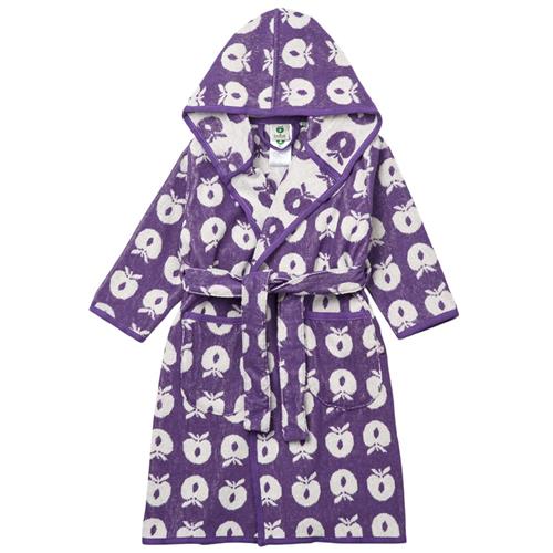 Se Småfolk Mønstret Badekåbe Med Æbler Purple Heart | Lilla | 3-4 years ved Babyshop