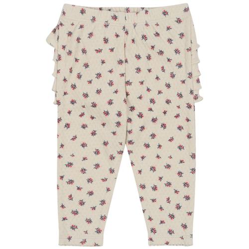 Konges Sløjd GOTS Sui Blomstrede Leggings Peonia Rose | Beige | 6 months