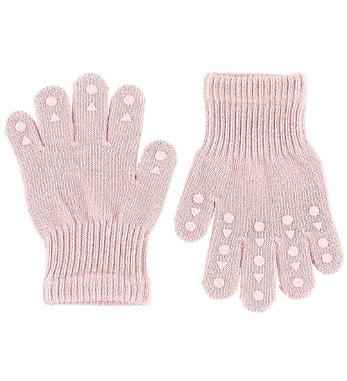 GoBabyGo GoBabyGo Handsker - Strik - Soft Pink m. Dupper