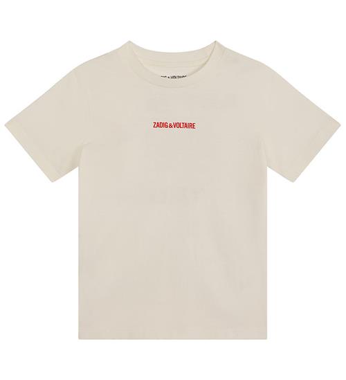 Se Zadig & Voltaire T-shirt - Kita - Cream m. Tekst ved KidsWorld