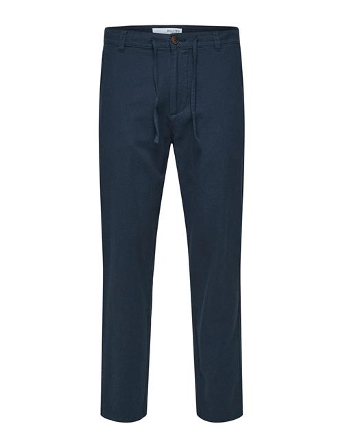 Se Selected Homme Slh172-Slimtape Brody Linen Pant Noos Selected Homme Navy ved Booztlet