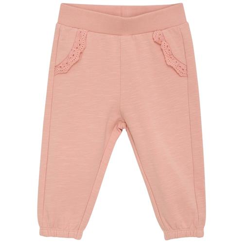 Se Minymo Baby Sweatpants Peach Beige | Lyserød | 68 cm ved Babyshop