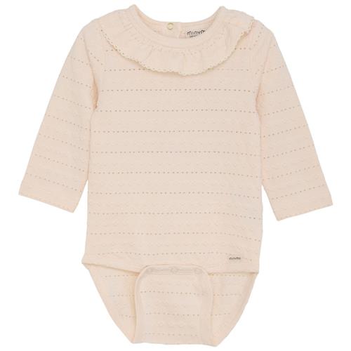 Se Minymo Babybody I Pointelle Pink Champagne | Lyserød | 68 cm ved Babyshop