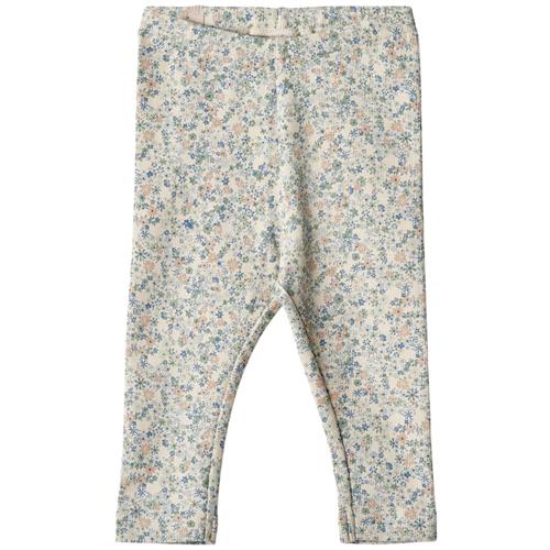 Se Wheat Jules Mønstrete Leggings Sandshell Mini Flowers | Beige | 74 cm ved Babyshop