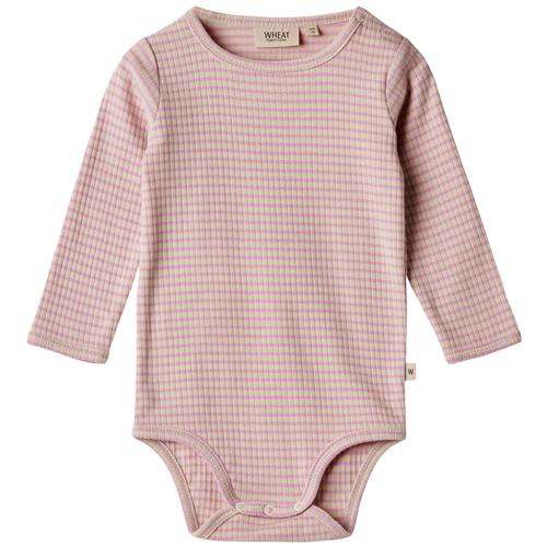 Wheat Berti Stribet Babybody Pink Lilac | Lyserød | 74 cm