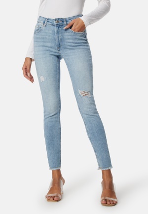 Se ONLY Onlblush Mid Skinny Ankle Denim Light Medium Blue De XL/34 ved Bubbleroom