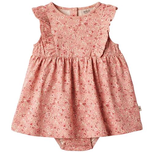 Se Wheat Vianna Mønstret Bodykjole Rosette Flowers | Lyserød | 74 cm ved Babyshop