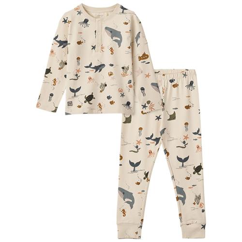 Se Liewood Wilhelm Pyjamas Sea Creature/Sandy | Beige | 86 cm ved Babyshop