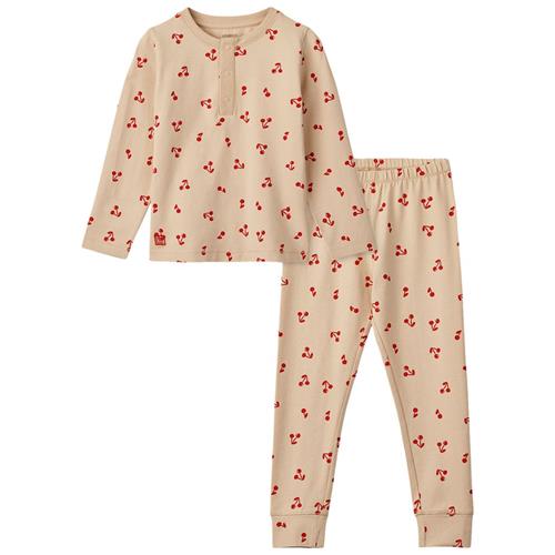 Se Liewood Wilhelm Pyjamas Cherries/Apple Blossom | Lyserød | 98 cm ved Babyshop