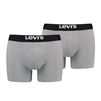 Levis 2P Men Solid Basic Boxer Brief Grå bomuld Medium Herre