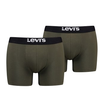 Levis 2P Men Solid Basic Boxer Brief Khaki bomuld Large Herre